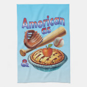 Leuke Amerikaan als honkbal en appeltaart Theedoek (Verticaal)