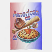 Leuke Amerikaan als honkbal en appeltaart Theedoek (Verticaal)