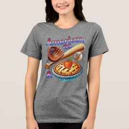 Leuke Amerikaan als honkbal en appeltaart Tri-Blend Shirt