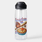 Leuke Amerikaan als honkbal en appeltaart Waterfles (Achterkant)