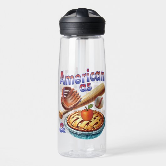 Leuke Amerikaan als honkbal en appeltaart Waterfles (Voorkant)