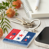 Leuke Amerikaanse vlag, Patriottische VS, Familien Sleutelhanger (Voorkant Rechts)