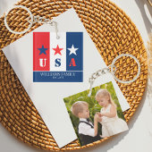 Leuke Amerikaanse vlag, Patriottische VS, Familien Sleutelhanger
