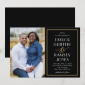 Leuke ampersand bewerkbare kleur foto bruiloft kaart (Voorkant / Achterkant)