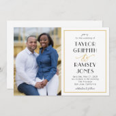 Leuke ampersand bewerkbare kleur foto bruiloft kaart (Voorkant / Achterkant)