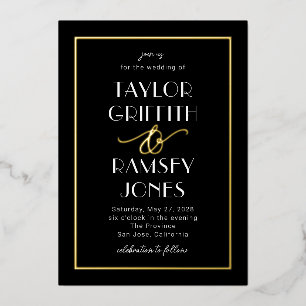 Leuke Ampersand FOLIE bewerkbare kleur bruiloft Folie Uitnodiging