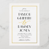 Leuke Ampersand FOLIE bewerkbare kleur bruiloft Folie Uitnodiging (Voorkant)