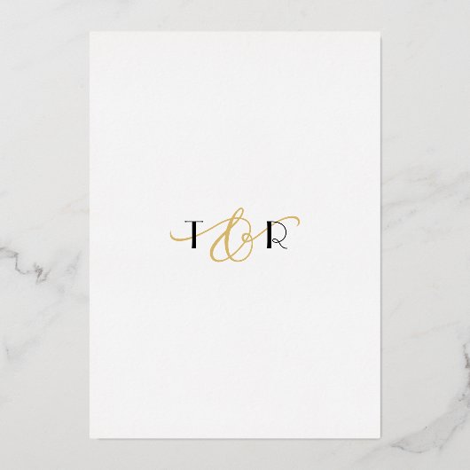 Leuke Ampersand FOLIE bewerkbare kleur bruiloft Folie Uitnodiging (Achterkant)