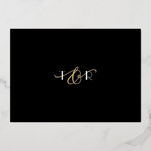 Leuke Ampersand FOLIE bewerkbare kleur foto bruilo Folie Uitnodiging (Achterkant)