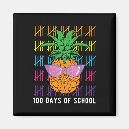 Leuke ananas 100 dagen van school leraar en studie magneet (Voorkant)