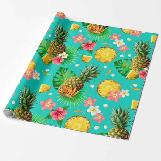 Leuke Ananas Cadeaupapier (Uitgerold)