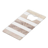 Leuke ananas goud gestreepte monogram creditkaart flessenopener (Achterkant Gekanteld)