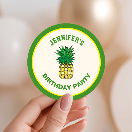 Leuke Ananas Hawaiaanse Luau Verjaardagsfeest Favo Ronde Sticker