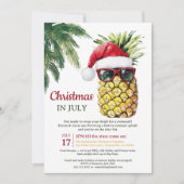 Leuke ananas kerstman in juli Summer Party Kaart (Voorkant)