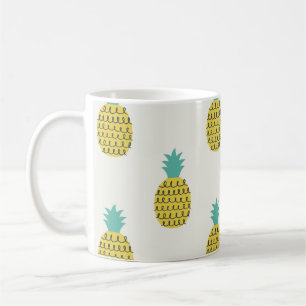 Leuke  ananas naadloze illustratie. koffiemok