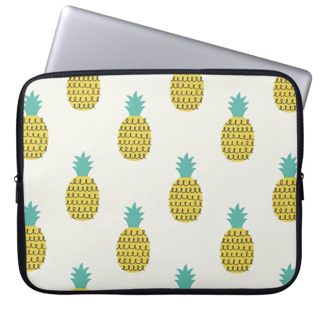 Leuke  ananas naadloze illustratie. laptop sleeve (Voorkant)