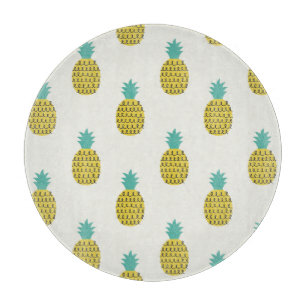 Leuke ananas naadloze illustratie. snijplank