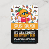 Leuke Ananas, Pool Party Verjaardag Handout Ticket (Voorkant)