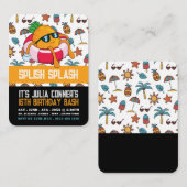 Leuke Ananas, Pool Party Verjaardag Handout Ticket (Voorkant / Achterkant)