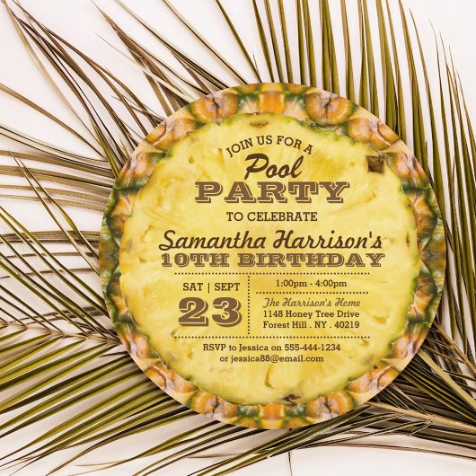 Leuke ananas zomer zwembad partij elke leeftijd ve kaart