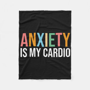 Leuke angst is mijn cardio retro mentale gezondhei fleece deken