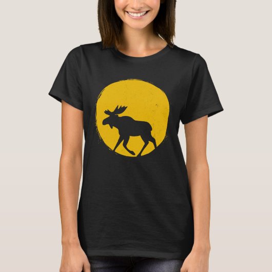 Leuke Animal Moose Elk Sun Silhouette T-shirt (Voorkant)