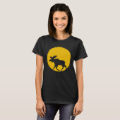 Leuke Animal Moose Elk Sun Silhouette T-shirt (Voorkant volledig)