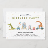 Leuke Animal Parade Party Verjaardag Kaart (Voorkant)