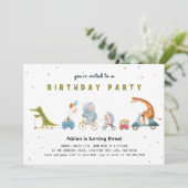 Leuke Animal Parade Party Verjaardag Kaart (Staand voorkant)