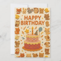 Leuke Animal Party Verjaardag Kaart