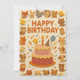 Leuke Animal Party Verjaardag Kaart