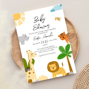 Leuke Animal Woodland Safari Baby shower Kaart