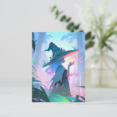 Leuke anime heks meisje fantasy kunst briefkaart (Staand voorkant)