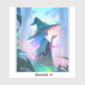 Leuke anime heks meisje fantasy kunst sticker (Vel)