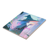 Leuke anime heks meisje fantasy kunst tegeltje (Zijkant)