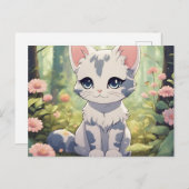 Leuke anime kat voor kattenliefhebbers briefkaart (Voorkant / Achterkant)