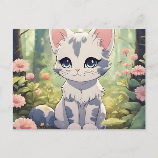 Leuke anime kat voor kattenliefhebbers briefkaart (Voorkant)