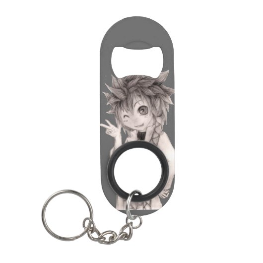 Leuke anime man, originele tekening mini flessenopener (Voorkant)