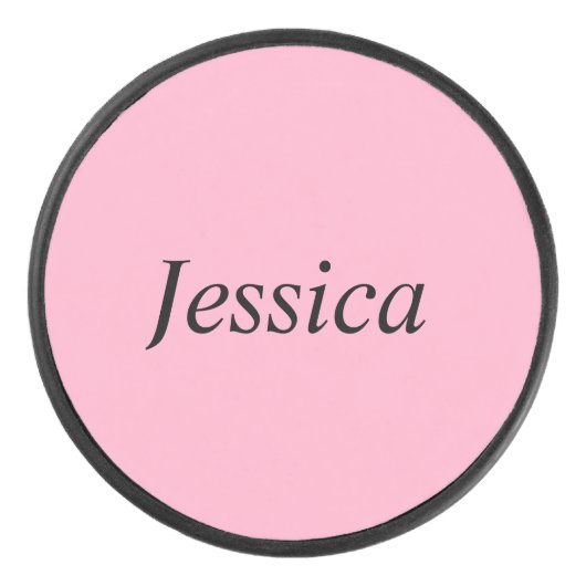 Leuke Anjer Roze Hockey Puck (Voorkant)