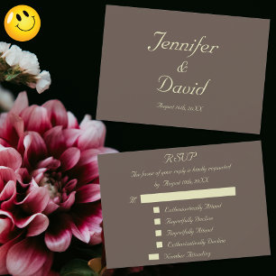Leuke antwoordreactie Aangepaste huwelijksuitnodig RSVP Kaartje