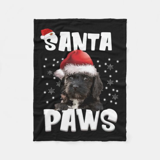 Leuke Apoo Kerstverlichting Tree Hondenliefhebber Fleece Deken (Voorkant)