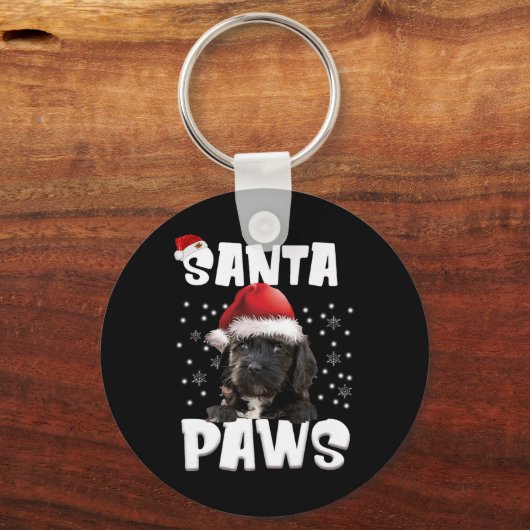 Leuke Apoo Kerstverlichting Tree Hondenliefhebber Sleutelhanger (Voorkant)