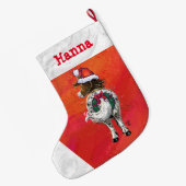 Leuke Appaloosa Paard in Santa Hat op Rood Grote Kerstsok (Achterkant (Hangend))