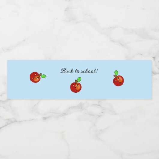 Leuke Apple terug naar school Waterfles Etiket (Enkel label)