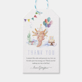 Leuke Aquarel Axolotl Bedankkaartje Tag Cadeaulabel