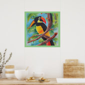 Leuke aquarel stijl Toucan Poster (Keuken)