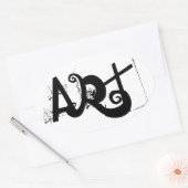leuke ART-contrastletters | Ovale Sticker (Envelop)