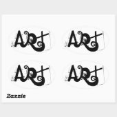 leuke ART-contrastletters | Ovale Sticker (Vel)