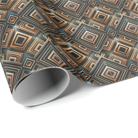 Leuke Art Deco tegelpatroon Cadeaupapier (Rol Hoek)