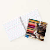 Leuke Artistic Cat Books Terug naar School Notitie Notitieboek (Binnen)